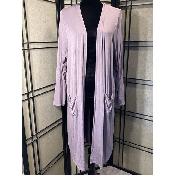 torrid Sweaters - Torrid Super Soft Knits Lavender Light Weight Duster Size 2 X Pockets Long